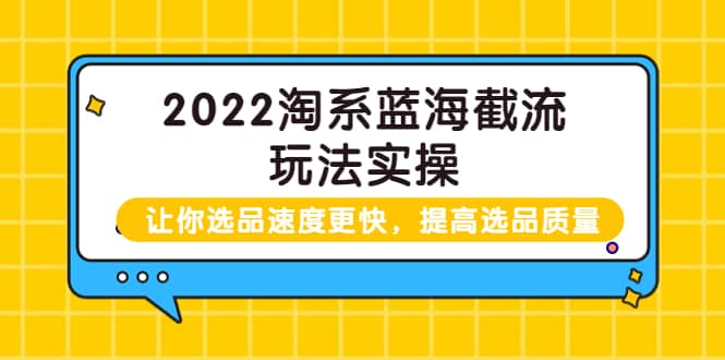 2022淘系蓝海截流玩法实操：让你选品速度更快，提高选品质量（价值599）-杨振轩笔记