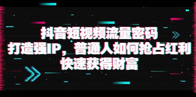 抖音短视频流量密码：打造强IP，普通人如何抢占红利，快速获得财富-杨振轩笔记