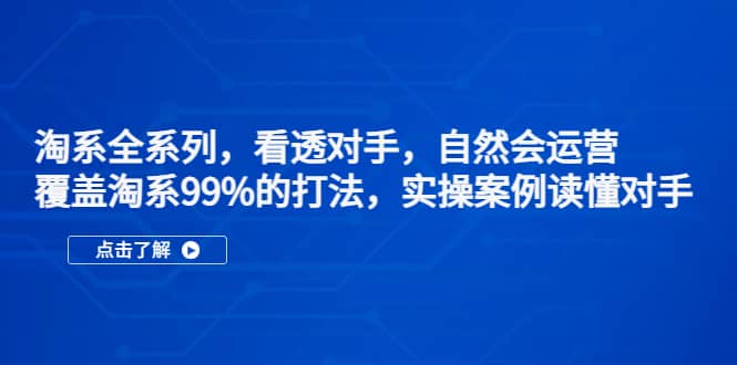 淘系全系列，看透对手，自然会运营，覆盖淘系99%·打法，实操案例读懂对手-杨振轩笔记