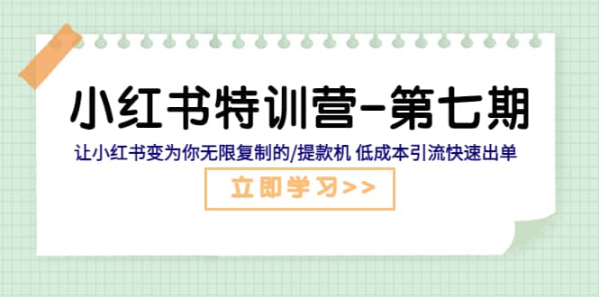 小红书特训营-第七期 让小红书变为你无限复制的/提款机 低成本引流快速出单-杨振轩笔记