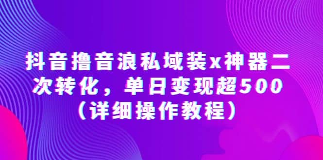 抖音撸音浪私域装x神器二次转化，单日变现超500（详细操作教程）-杨振轩笔记