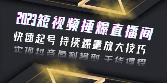 2023短视频捶爆直播间：快速起号 持续爆量放大技巧 实现抖音盈利模型 干货-杨振轩笔记