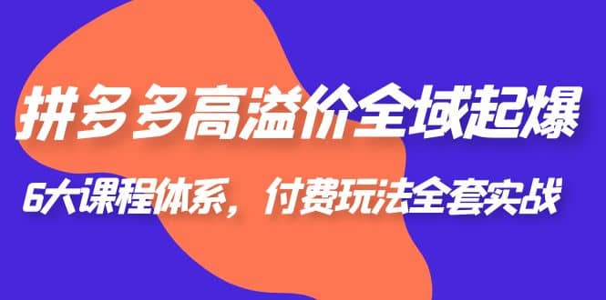 拼多多-高溢价 全域 起爆，6大课程体系，付费玩法全套实战-杨振轩笔记