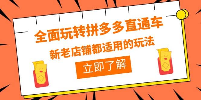 全面玩转拼多多直通车，新老店铺都适用的玩法（12节精华课）-杨振轩笔记