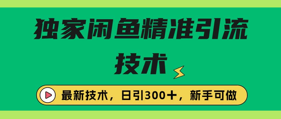 独家闲鱼引流技术，日引300＋实战玩法-杨振轩笔记