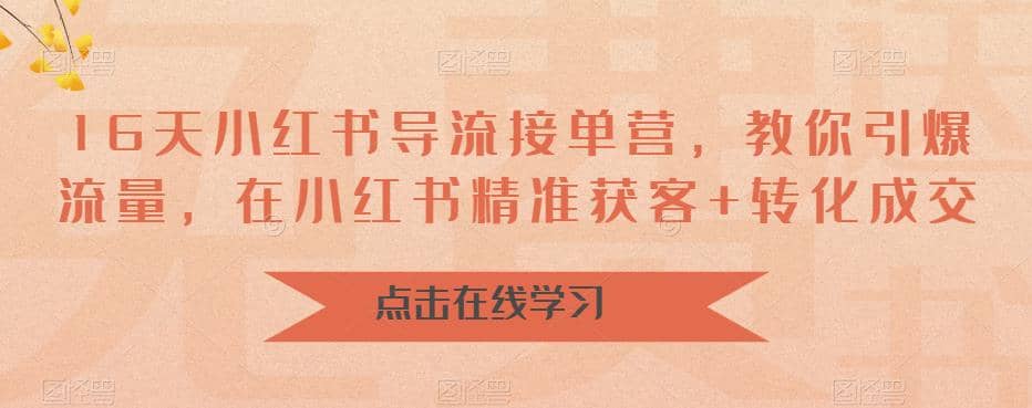 16天-小红书 导流接单营，教你引爆流量，在小红书精准获客 转化成交-杨振轩笔记