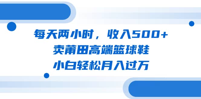 每天两小时，收入500 ，卖莆田高端篮球鞋，小白轻松月入过万（教程 素材）-杨振轩笔记