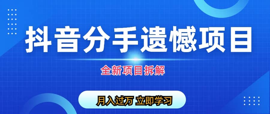 自媒体抖音分手遗憾项目私域项目拆解-杨振轩笔记