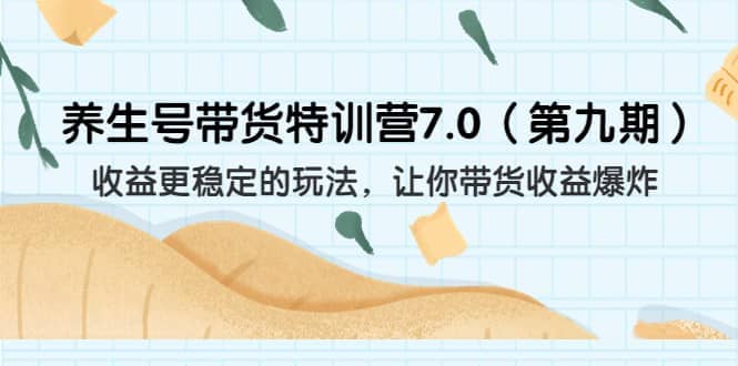 养生号带货特训营7.0（第九期）收益更稳定的玩法 让你带货收益爆炸（11节）-杨振轩笔记