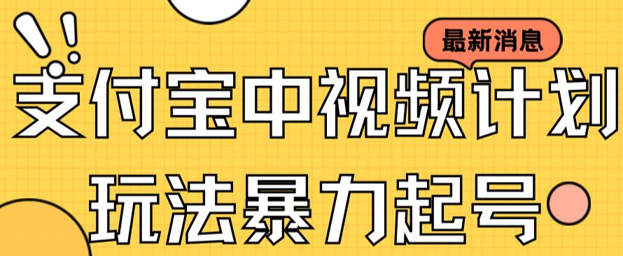 支付宝中视频玩法暴力起号影视起号有播放即可获得收益（带素材）-杨振轩笔记