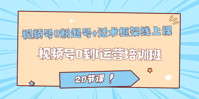 视频号·0粉起号 话术框架线上课：视频号0到1运营培训班（20节课）-杨振轩笔记