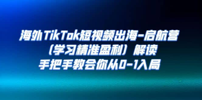 海外TikTok短视频出海-启航营（学习精准盈利）解读，手把手教会你从0-1入局-杨振轩笔记