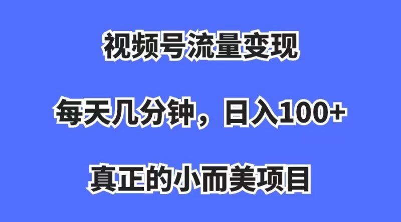 视频号流量变现，每天几分钟，收入100 ，真正的小而美项目-杨振轩笔记