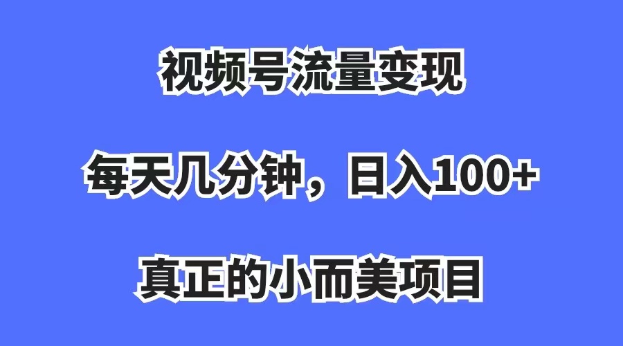 视频号流量变现，每天几分钟，收入100 ，真正的小而美项目-杨振轩笔记