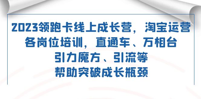 2023领跑·卡 线上成长营 淘宝运营各岗位培训 直通车 万相台 引力魔方 引流-杨振轩笔记