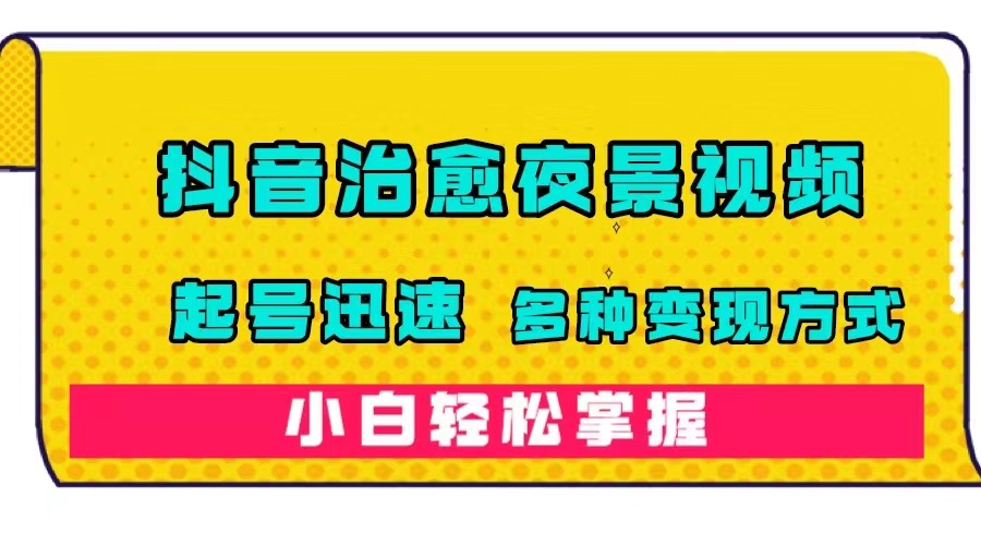 抖音治愈系夜景视频，起号迅速，多种变现方式，小白轻松掌握（附120G素材）-杨振轩笔记