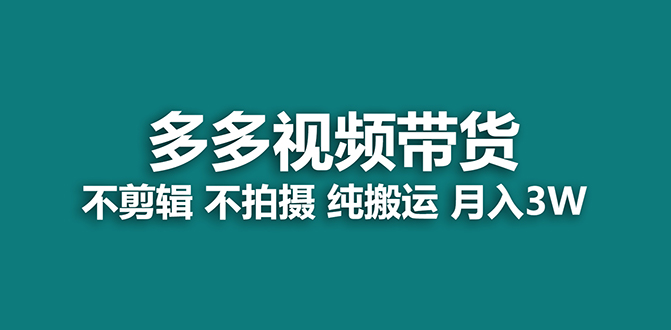 【蓝海项目】多多视频带货，纯搬运一个月搞了5w佣金，小白也能操作【揭秘】-杨振轩笔记