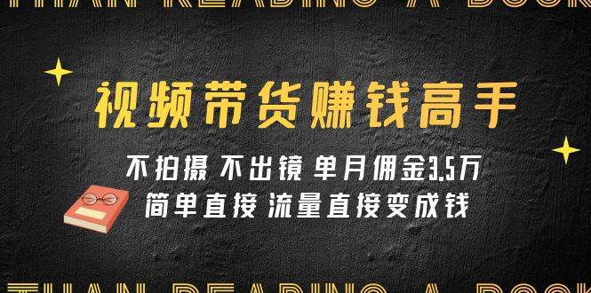 视频带货赚钱高手课程：不拍摄 不出镜 单月佣金3.5w 简单直接 流量直接变钱-杨振轩笔记