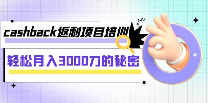 cashback返利项目培训：轻松月入3000刀的秘密（8节课）-杨振轩笔记