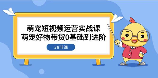 萌宠·短视频运营实战课：萌宠好物带货0基础到进阶（38节课）-杨振轩笔记