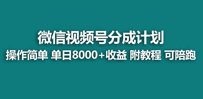 【蓝海项目】视频号分成计划，单天收益8000 ，附玩法教程！可陪跑-杨振轩笔记