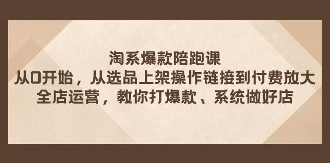 淘系爆款陪跑课 从选品上架操作链接到付费放大 全店运营 打爆款 系统做好店-杨振轩笔记