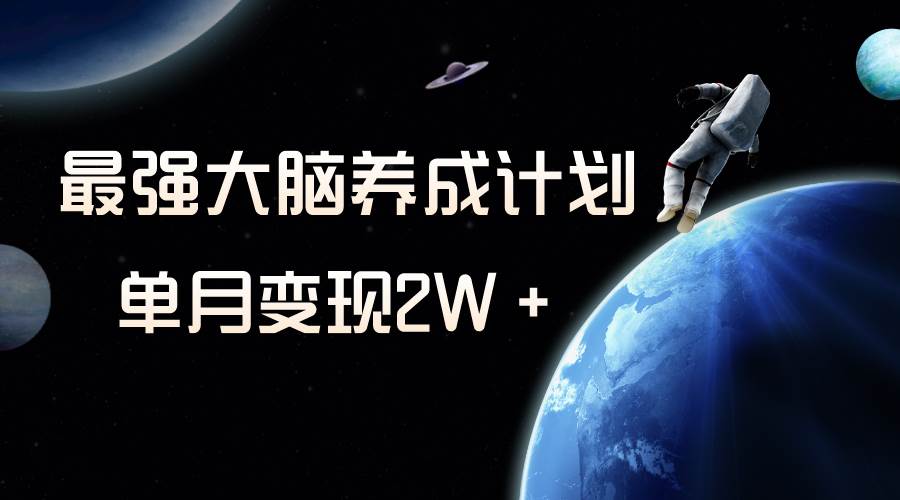冷门虚拟项目，最强大脑养成计划，一个月变现2W＋-杨振轩笔记