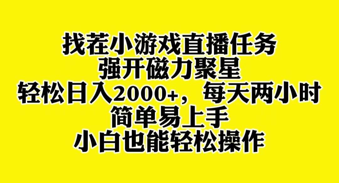找茬小游戏直播，强开磁力聚星，轻松日入2000 ，小白也能轻松上手-杨振轩笔记