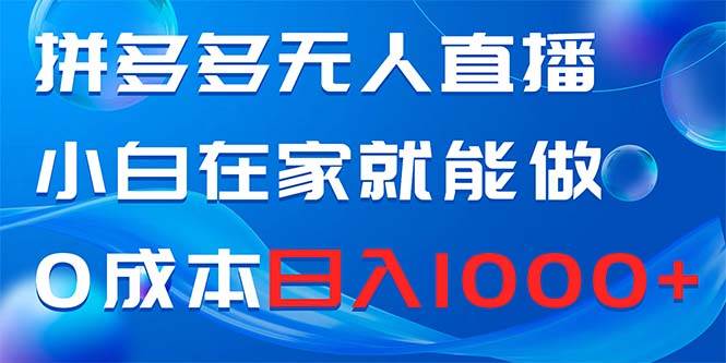 拼多多无人直播，小白在家就能做，0成本日入1000-杨振轩笔记