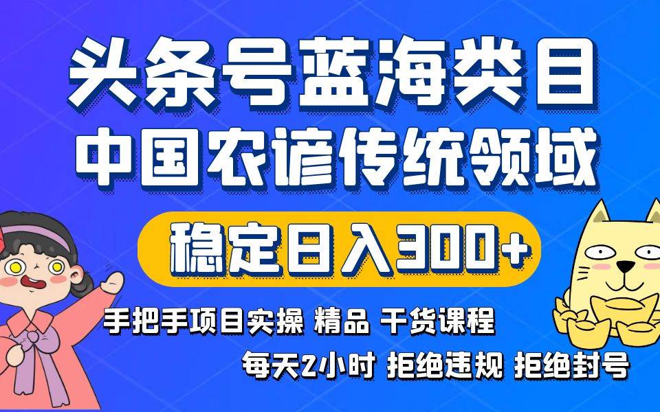 头条号蓝海类目传统和农谚领域实操精品课程拒绝违规封号稳定日入300-杨振轩笔记
