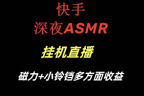 快手深夜ASMR挂机直播磁力 小铃铛多方面收益-杨振轩笔记