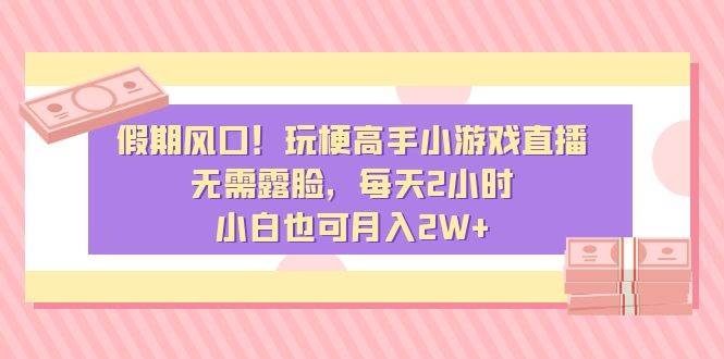 假期风口！玩梗高手小游戏直播，无需露脸，每天2小时，小白也可月入2W-杨振轩笔记
