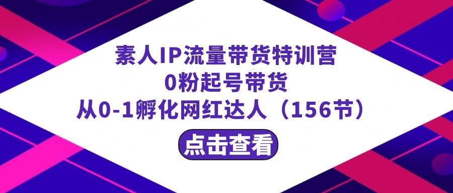 繁星·计划素人IP流量带货特训营：0粉起号带货 从0-1孵化网红达人（156节）-杨振轩笔记