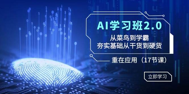 AI学习班2.0：从菜鸟到学霸，夯实基础从干货到硬货，重在应用（17节课）-杨振轩笔记