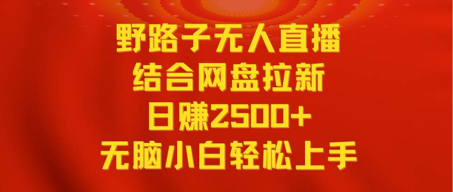 无人直播野路子结合网盘拉新，日赚2500+多平台变现，小白无脑轻松上手操作-杨振轩笔记