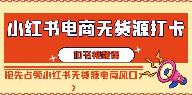 小红书电商-无货源打卡，抢先占领小红书无货源电商风口（10节课）-杨振轩笔记