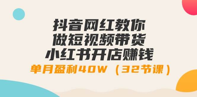 抖音网红教你做短视频带货+小红书开店赚钱，单月盈利40W（32节课）-杨振轩笔记