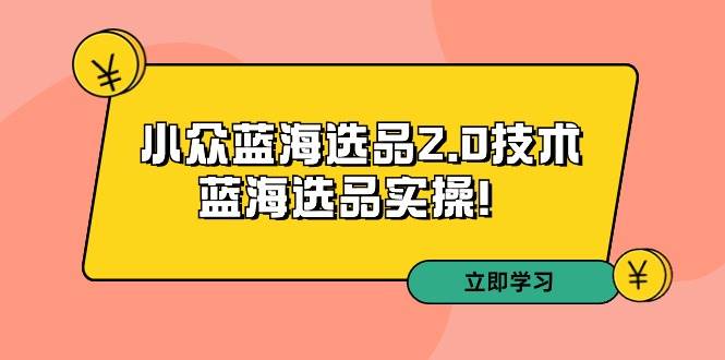 拼多多培训第33期：小众蓝海选品2.0技术-蓝海选品实操！-杨振轩笔记