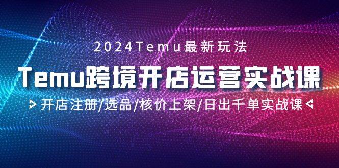 2024Temu跨境开店运营实战课，开店注册/选品/核价上架/日出千单实战课-杨振轩笔记