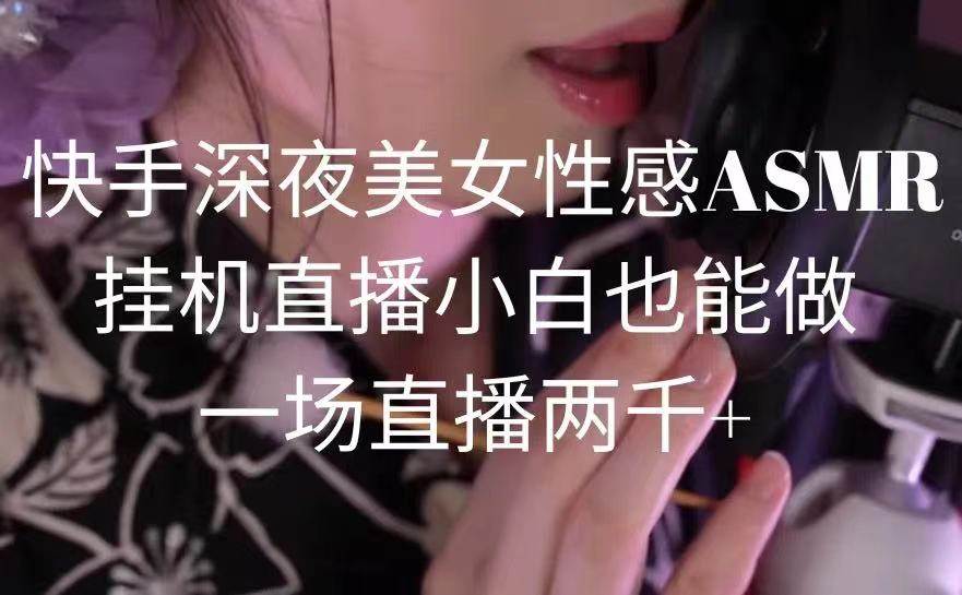 快手深夜美女性感ASMR挂机直播，小白也能做，一场直播两千+-杨振轩笔记