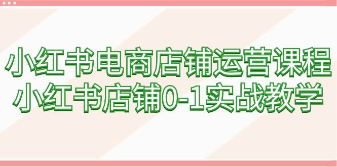 小红书电商店铺运营课程，小红书店铺0-1实战教学（60节课）-杨振轩笔记