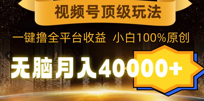 视频号顶级玩法，无脑月入40000+，一键撸全平台收益，纯小白也能100%原创-杨振轩笔记