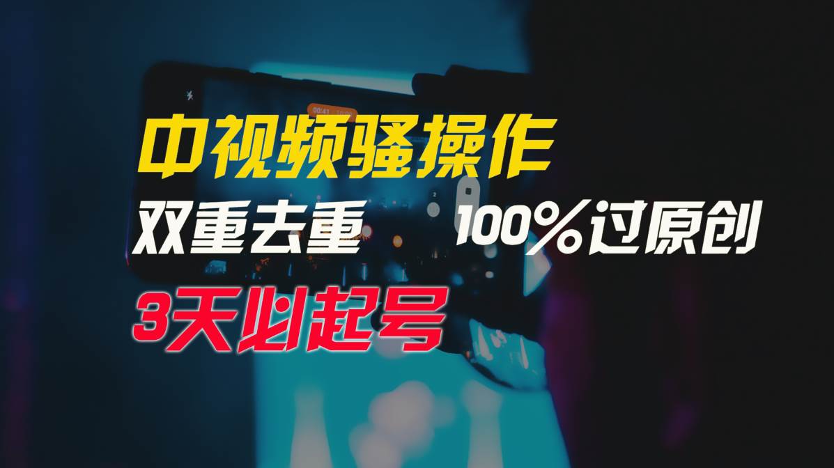中视频骚操作，双重去重100%过原创，3天比必起号，简单无脑，月入3W+-杨振轩笔记