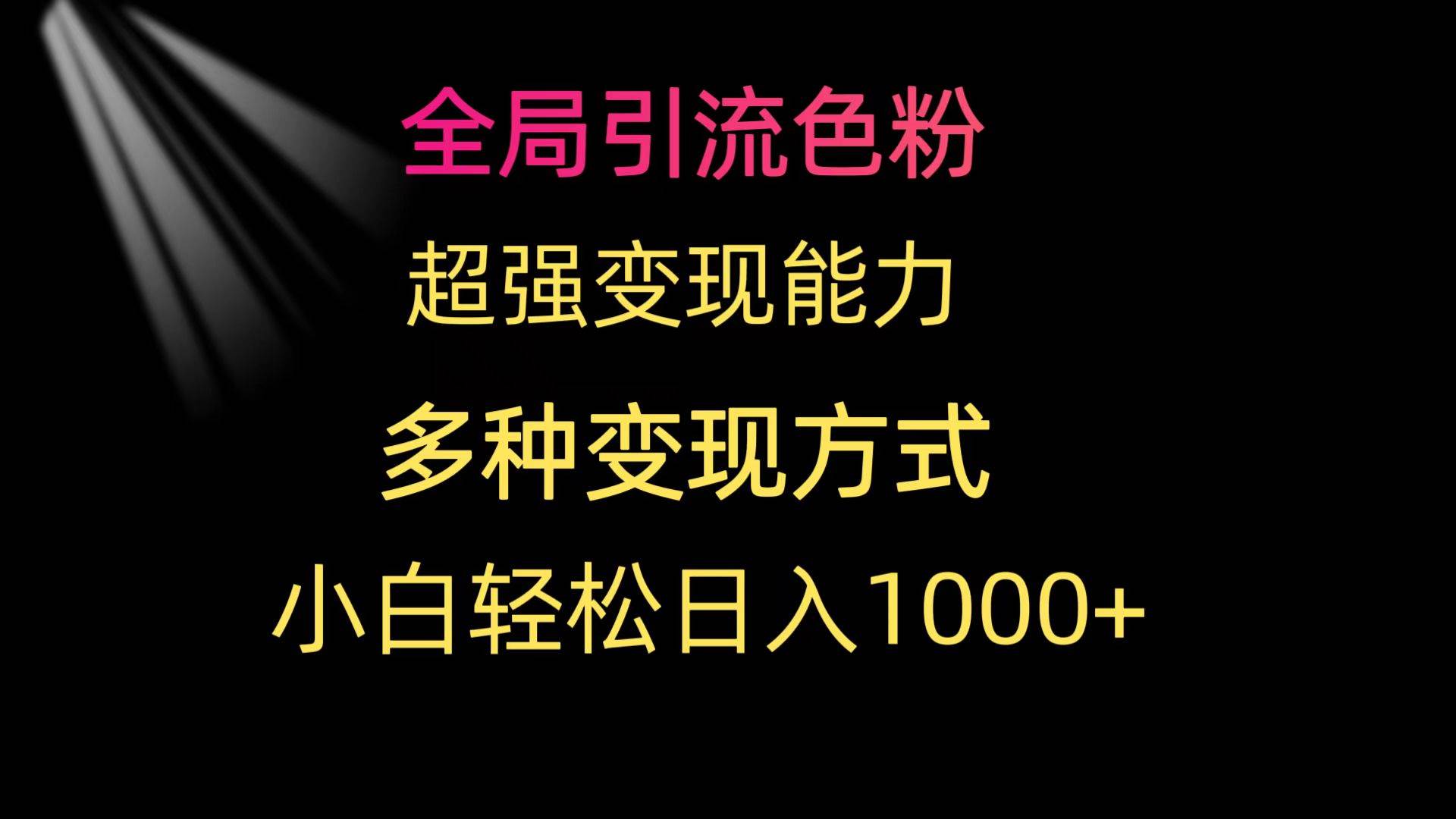 全局引流色粉 超强变现能力 多种变现方式 小白轻松日入1000+-杨振轩笔记