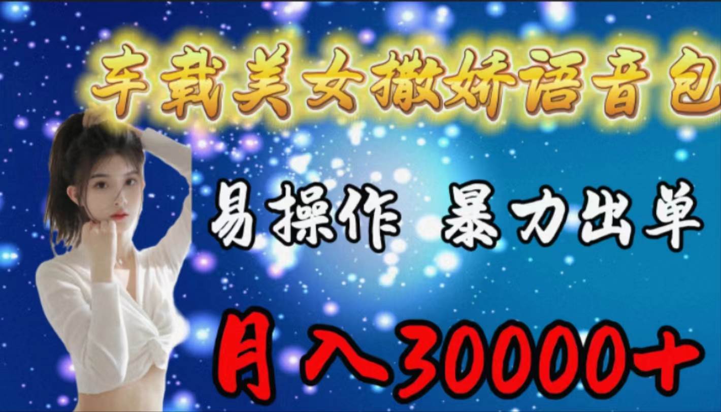 车载女生撒娇语音包，易操作，暴力出单，月入30000+-杨振轩笔记