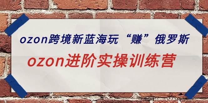 ozon跨境新蓝海玩“赚”俄罗斯，ozon进阶实操训练营-杨振轩笔记