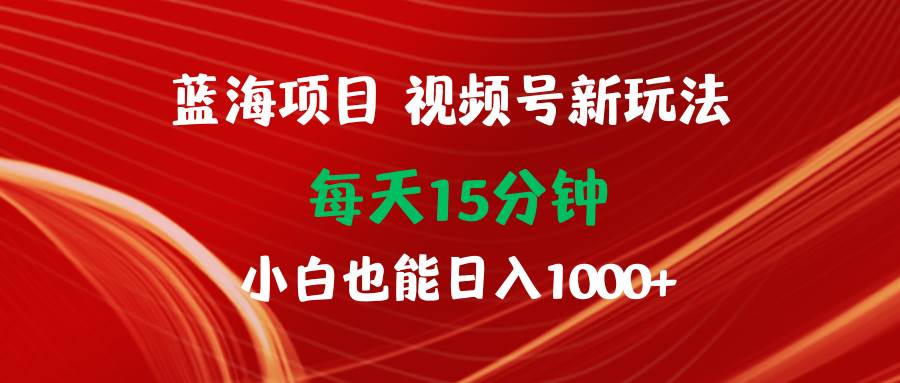 蓝海项目视频号新玩法 每天15分钟 小白也能日入1000+-杨振轩笔记