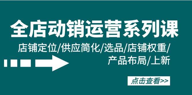全店·动销运营系列课：店铺定位/供应简化/选品/店铺权重/产品布局/上新-杨振轩笔记