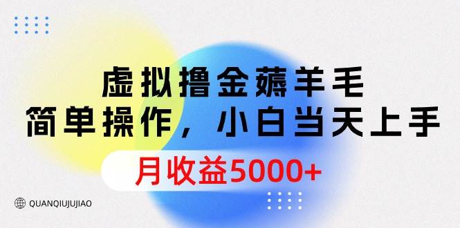 虚拟撸金薅羊毛，简单操作，小白当天上手，月收益5000+-杨振轩笔记