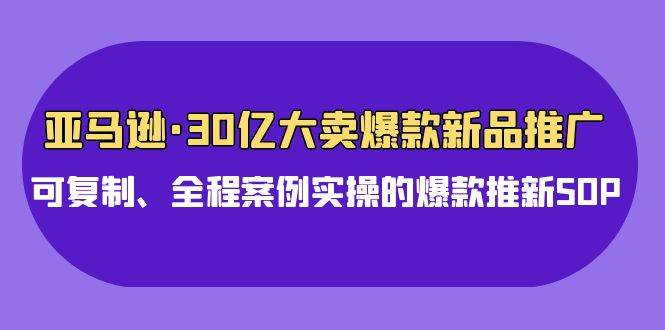 亚马逊30亿·大卖爆款新品推广，可复制、全程案例实操的爆款推新SOP-杨振轩笔记